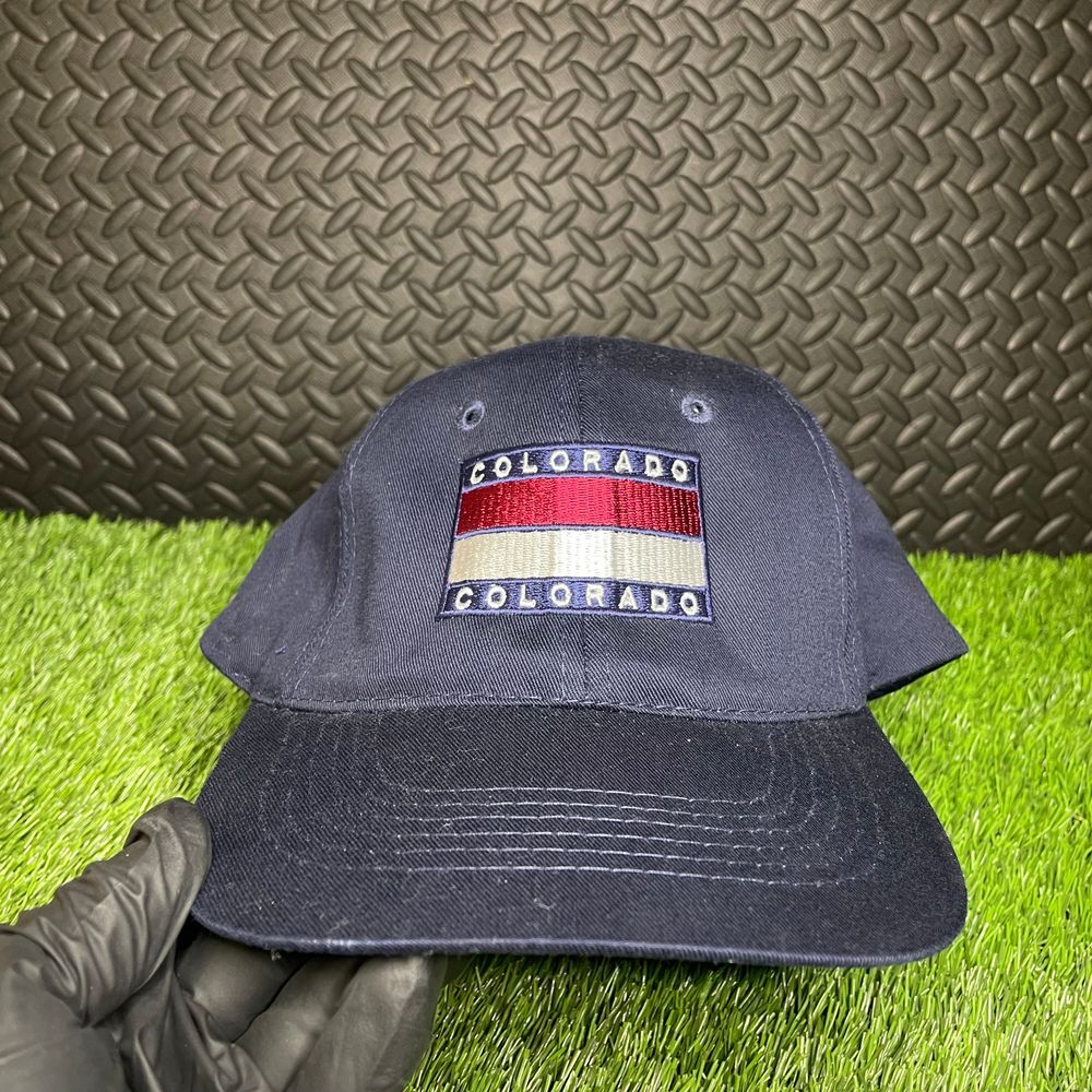 Vintage 90's Style Colorado Embroider‎ Snap Back Sportsman Navy Blue Hat